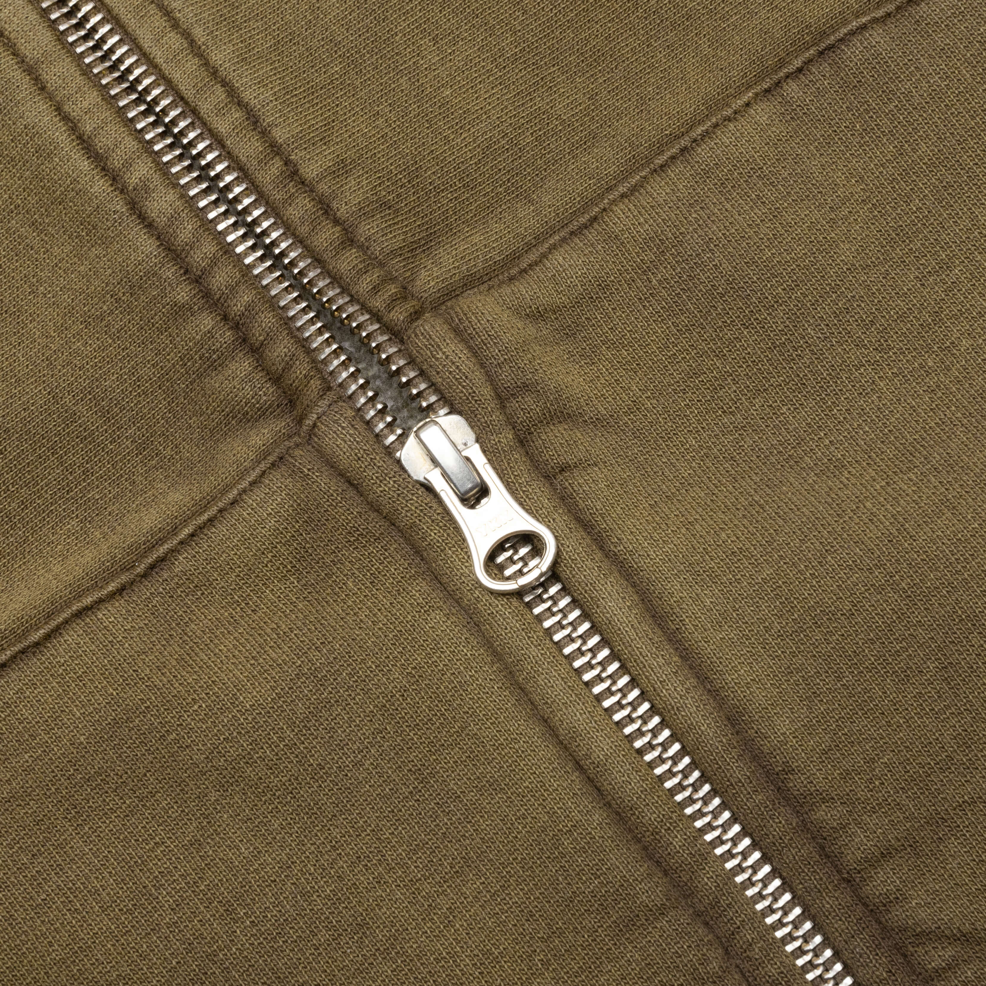 Faded Graphic Zip Hoodie - Olive - Image 4