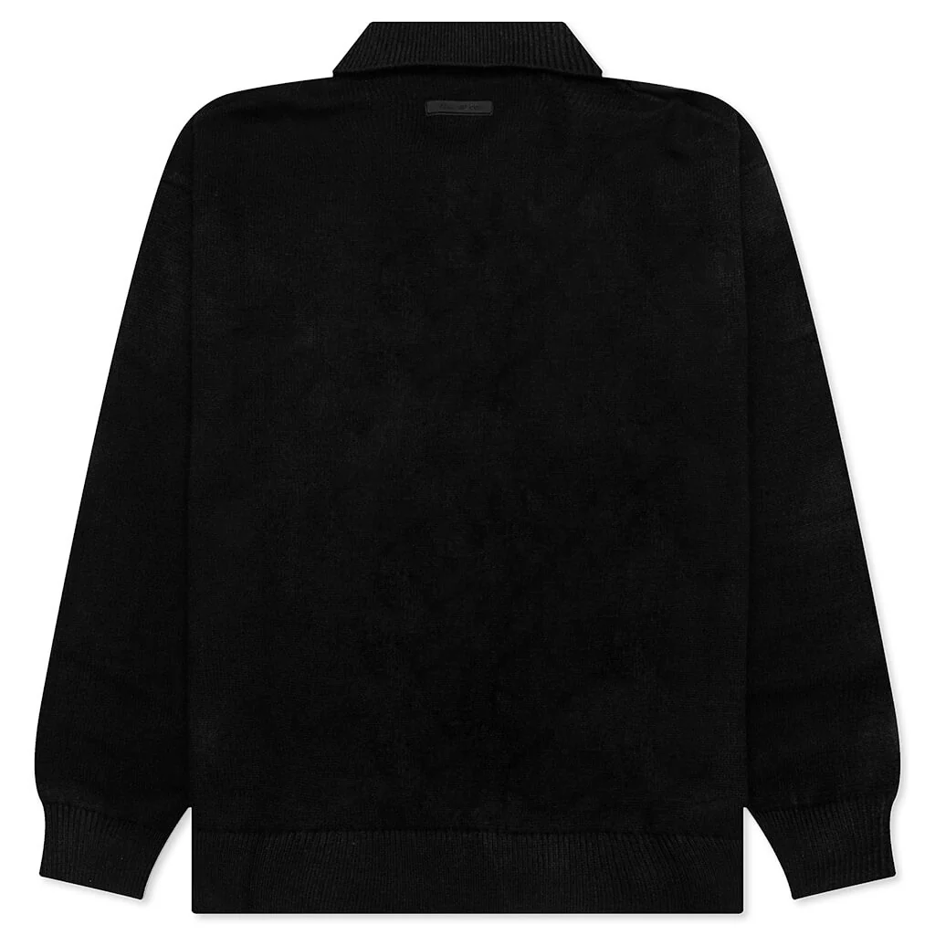 Essentials Knit Polo - Jet Black - Image 2