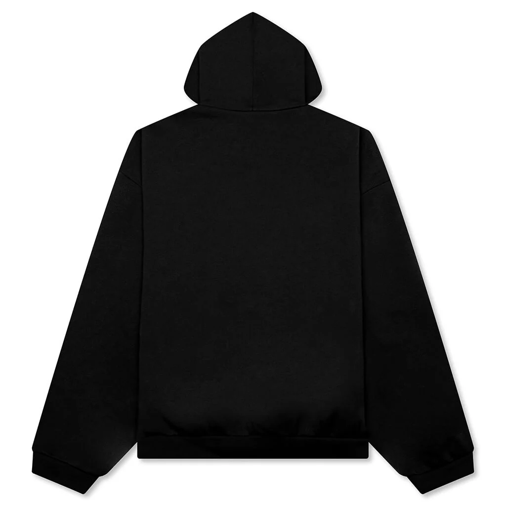 90's Fleece Hoodie - Jet Black - Image 2