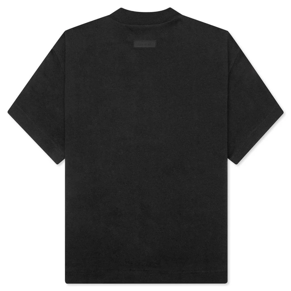 Kid's Heavy Jersey Crewneck T-Shirt - Jet Black - Image 2