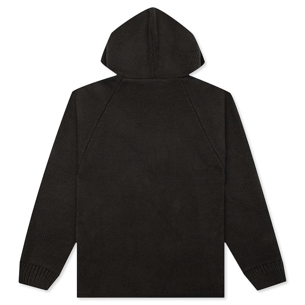 Kid's Knit Hoodie - Off Black - Image 2