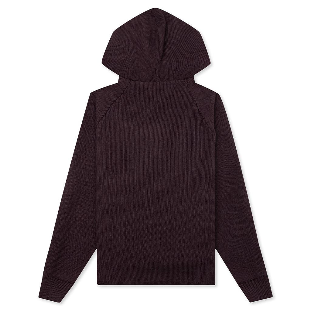 Kid's Knit Hoodie - Plum - Image 2