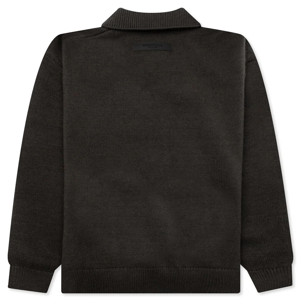 Kid's Knit Polo - Off Black - Image 2