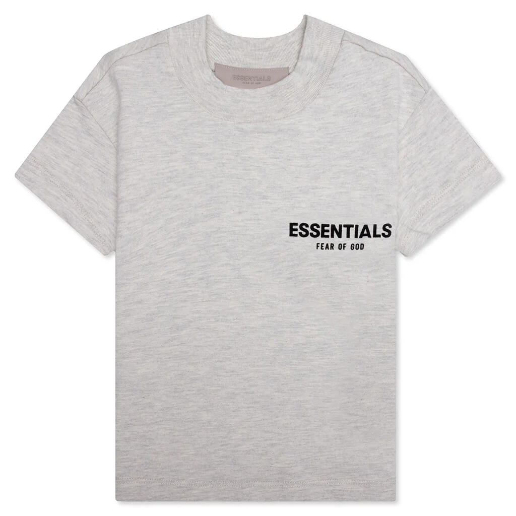 Essentials Kid's Core Tee - Light Oatmeal - Image 2