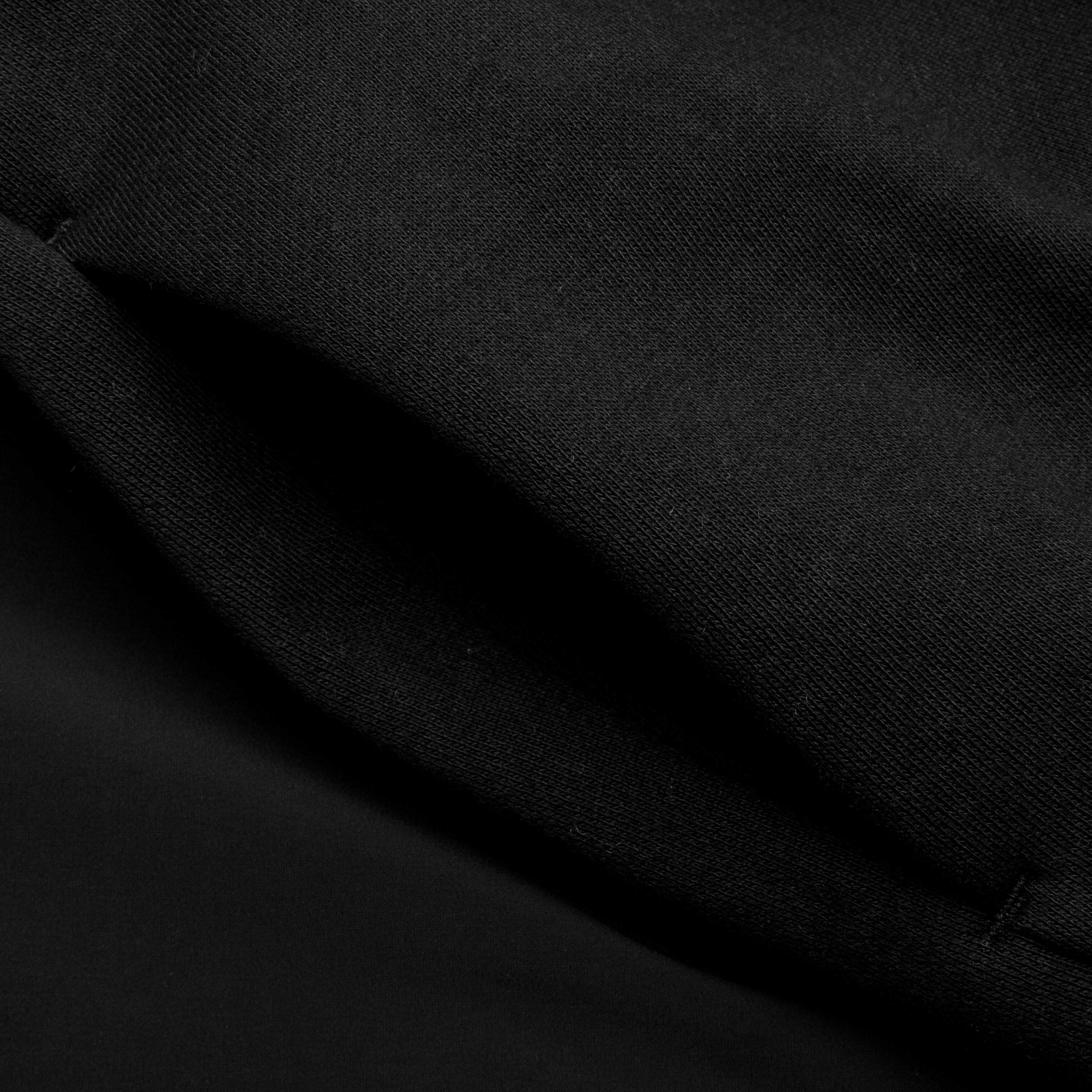 Nylon Fleece Hooded Sweater - Jet Black - Image 4
