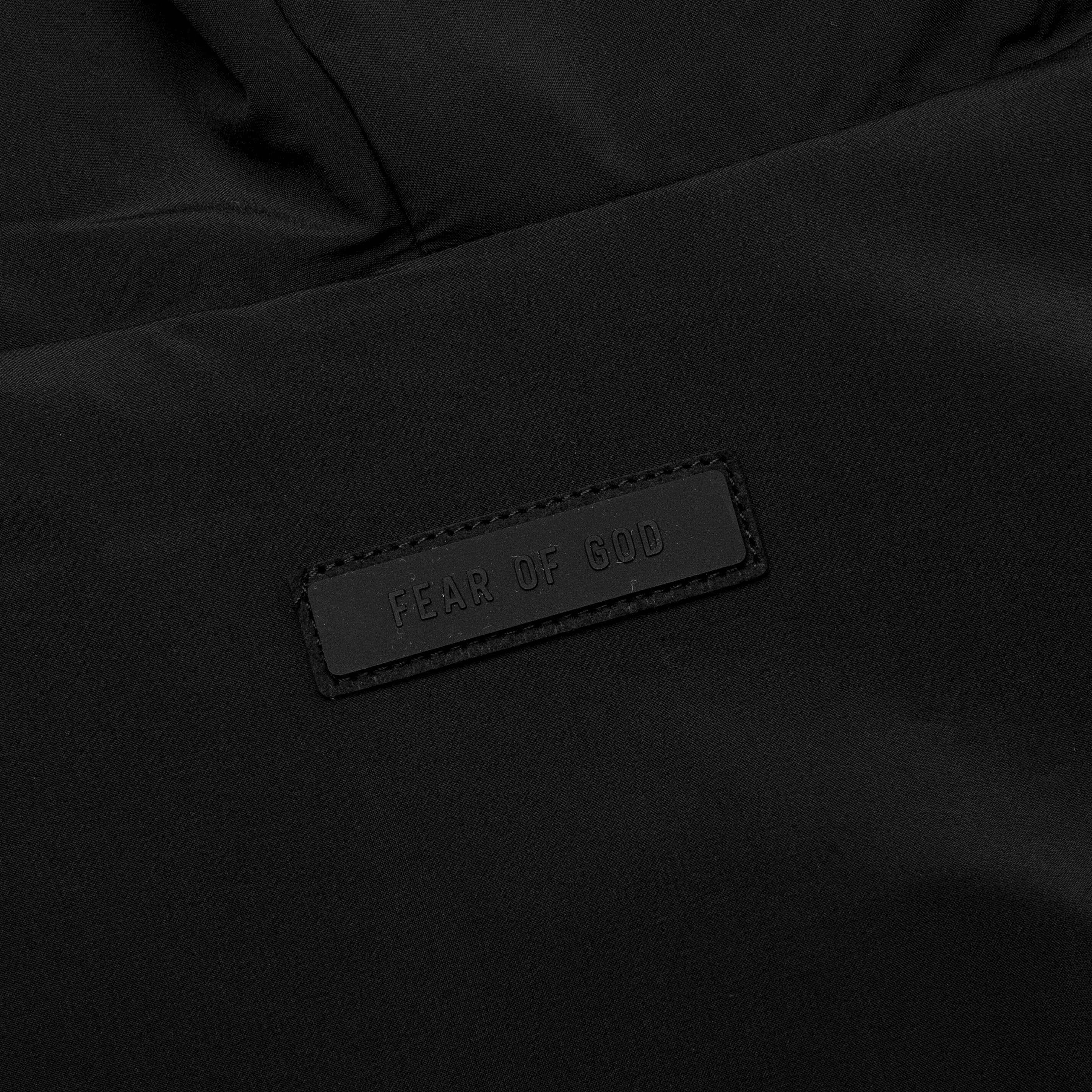 Nylon Fleece Hooded Sweater - Jet Black - Image 5