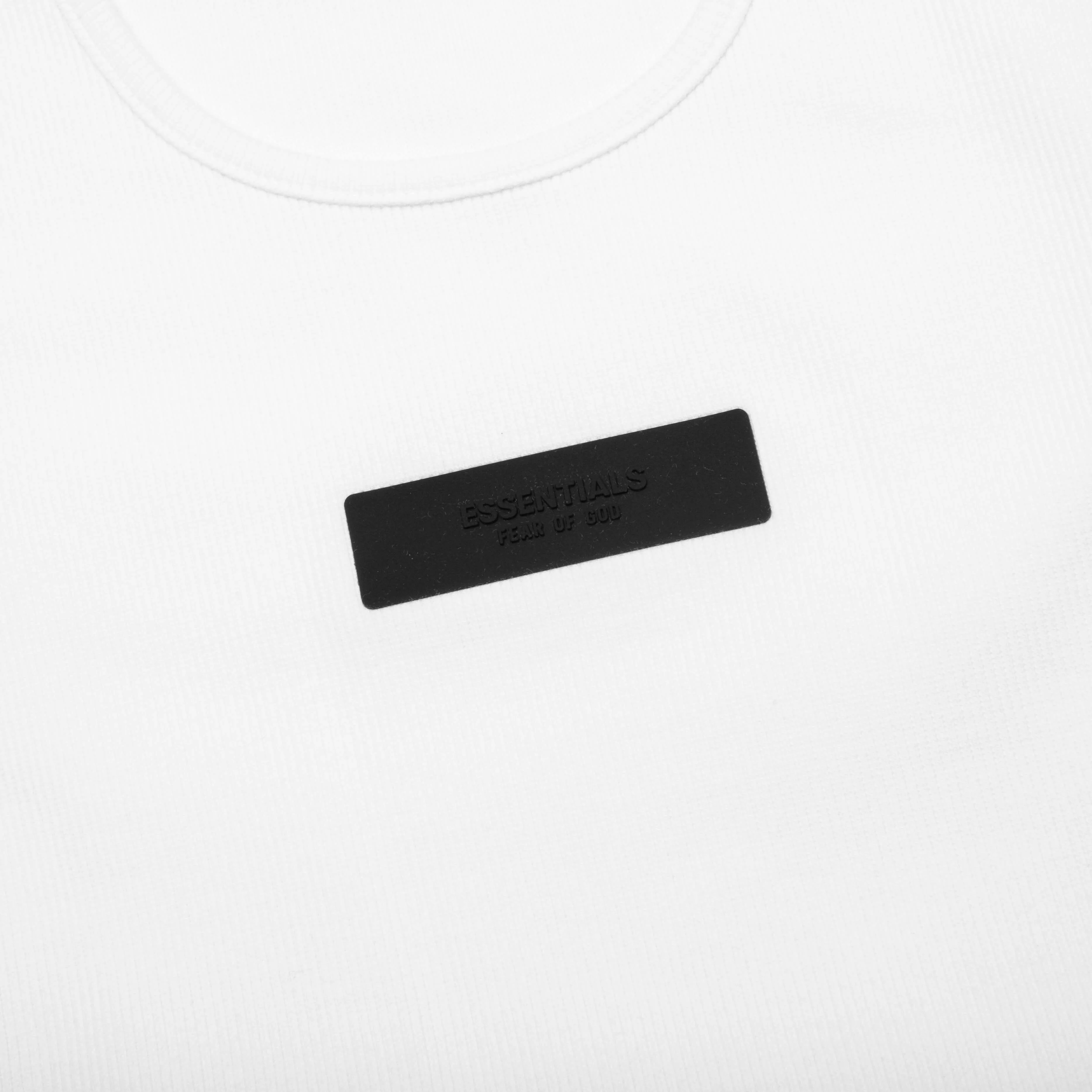 Essentials Ribbed Tank Top - White - Image 4