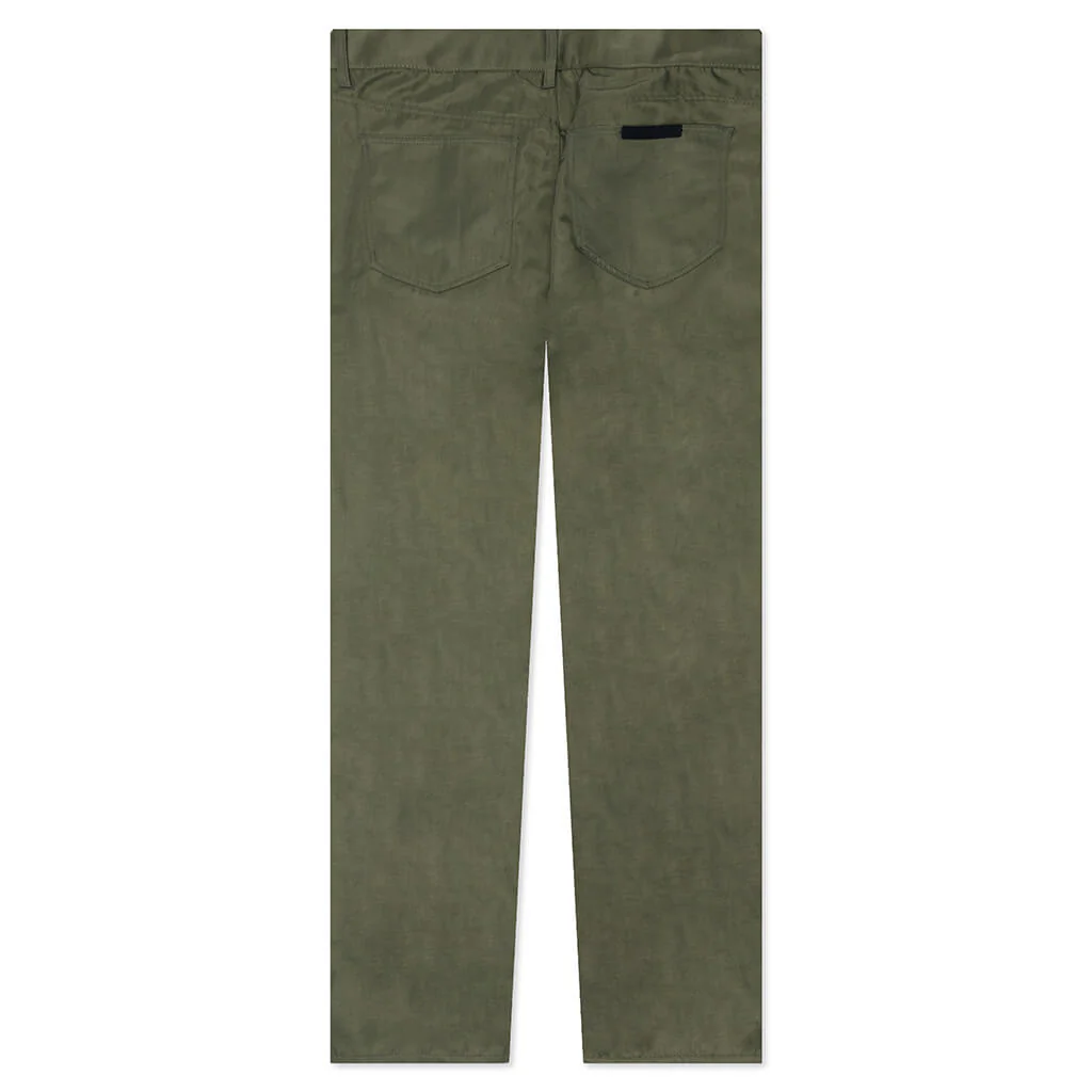 Textured Nylon 5-Pocket Pant - Military - Image 2