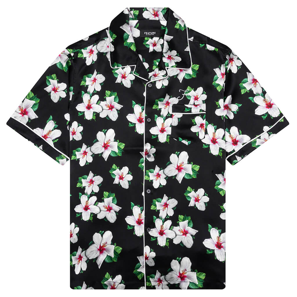 Howard Hawaiian Silk Shirt - Black