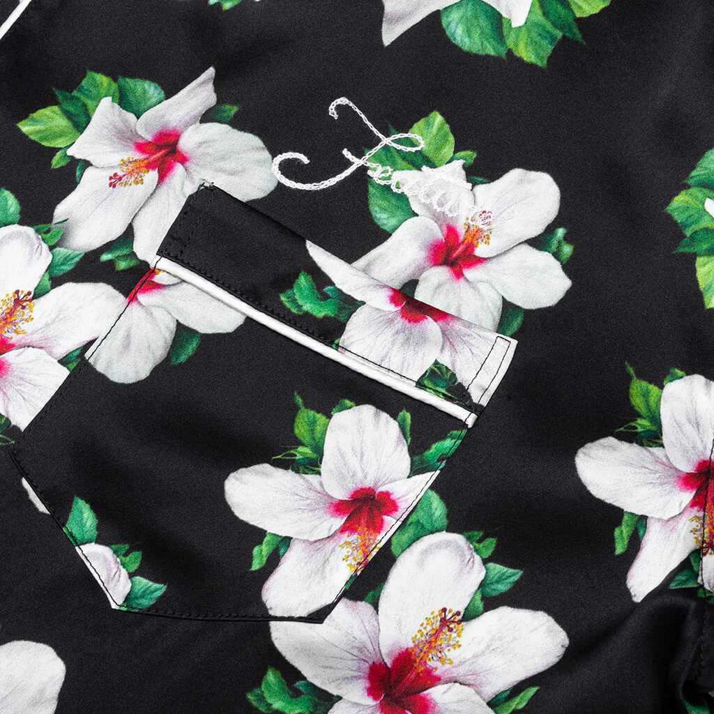 Howard Hawaiian Silk Shirt - Black - Image 4