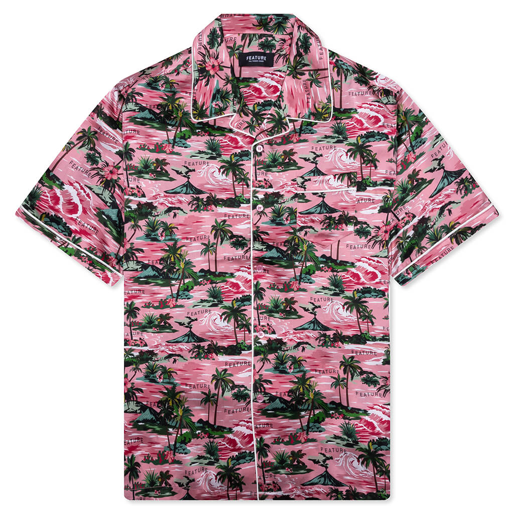 Hitchcock Hawaiian Silk Shirt - Red