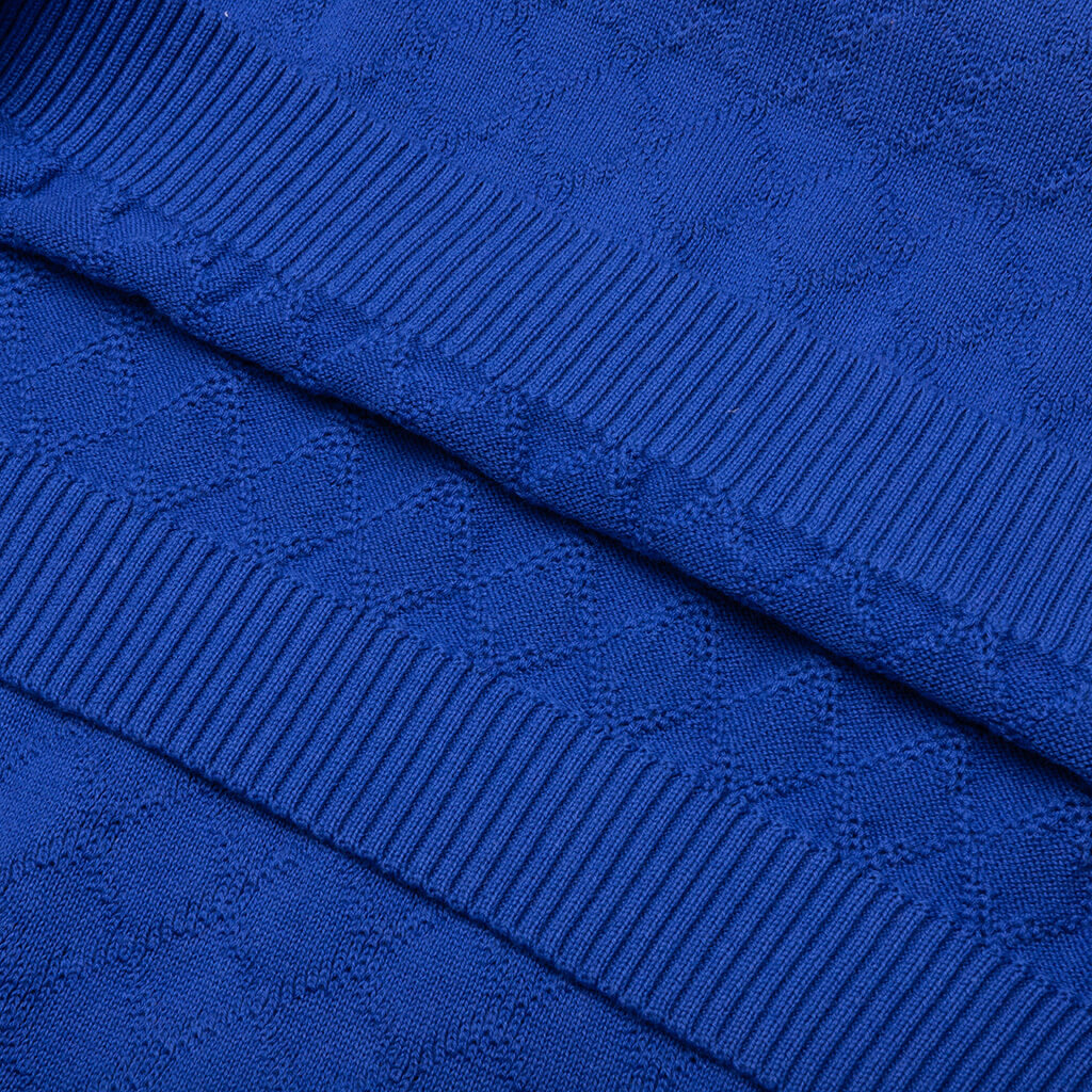 Hogan Pointelle Raglan Sleeve Sweater Polo - Indeevar Blue - Image 5