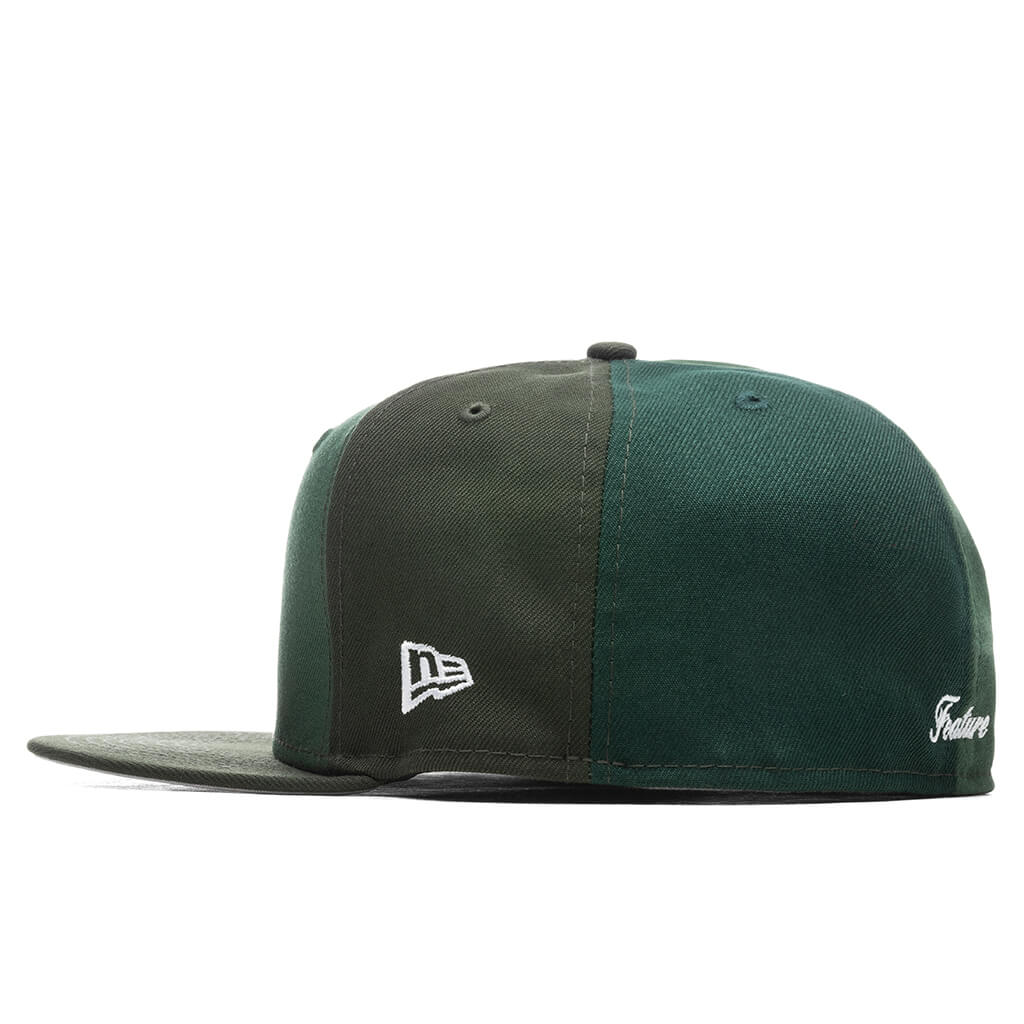 Feature x New Era Old English F Fitted "Multi Panel" - Green - Image 4