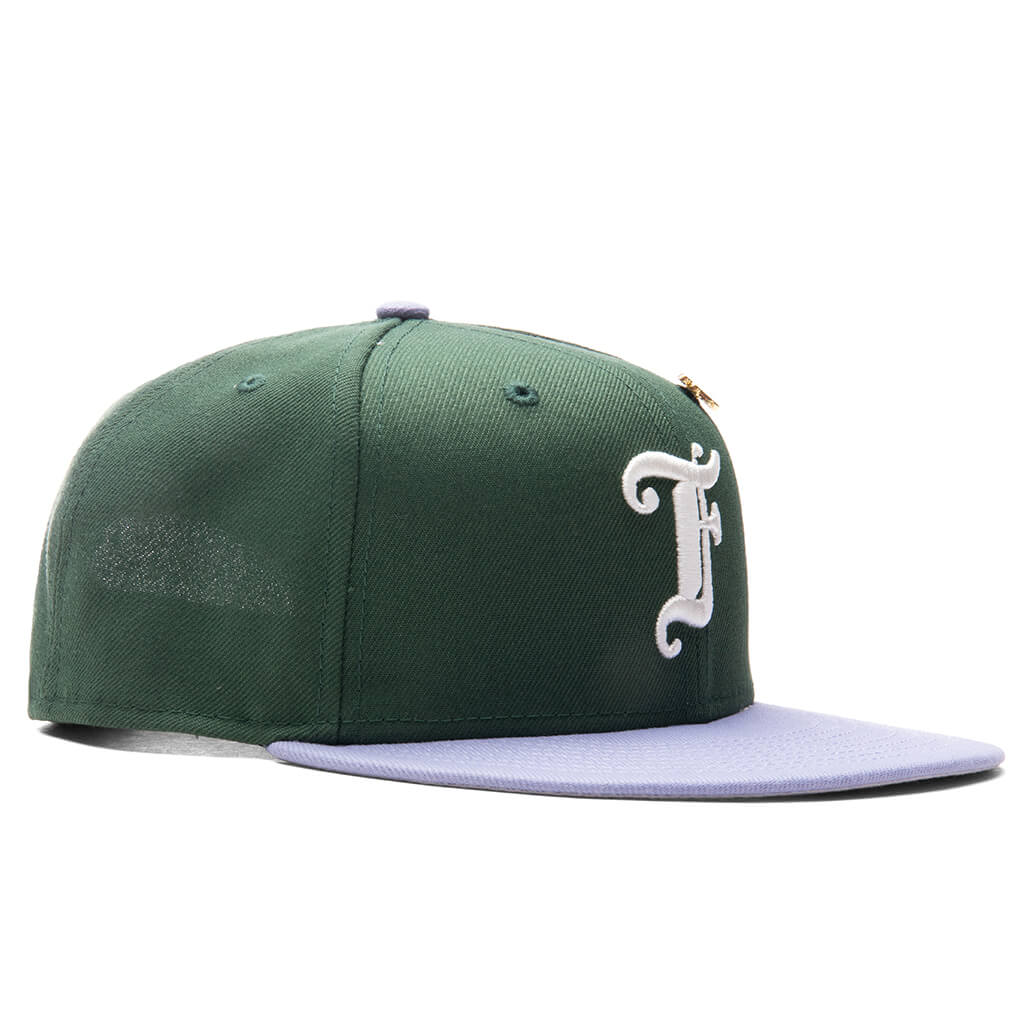 Feature x New Era Old English F Snapback Hat w/ Pin - Cilantro/Lavender - Image 3