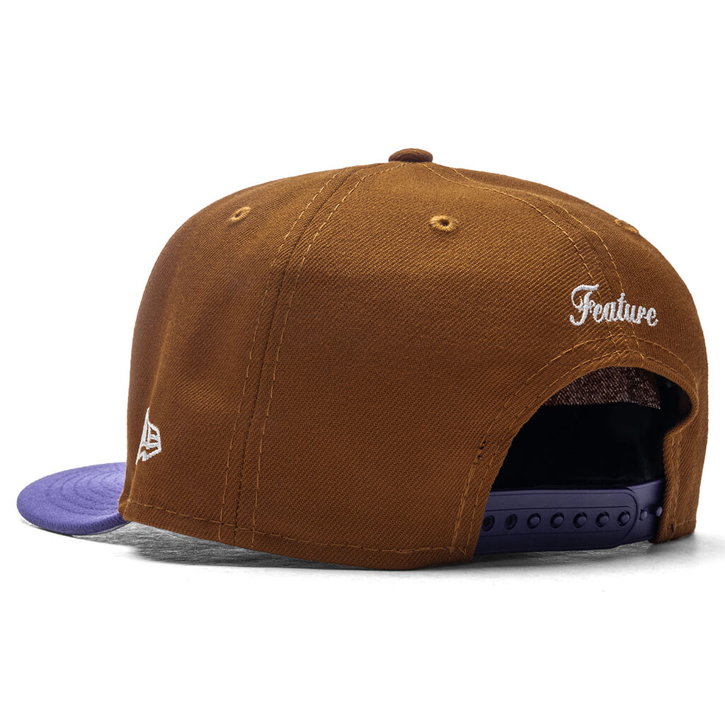 Feature x New Era Old English F Snapback - Peanut/New Orchid - Image 4