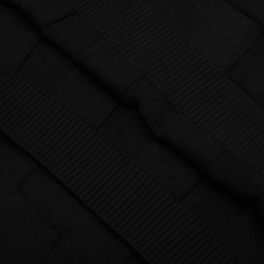 Palmer Checked L/S Sweater Polo - Tips Black - Image 7