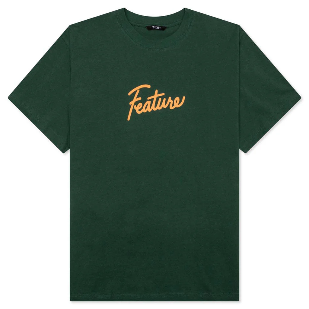 Script Tee - Dark Green