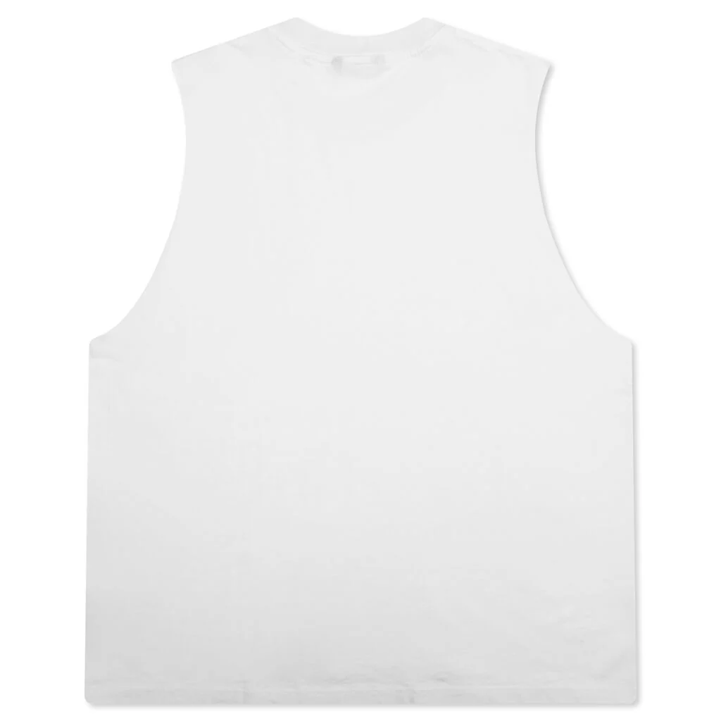 The Dean Sleeveless Tee - White - Image 2