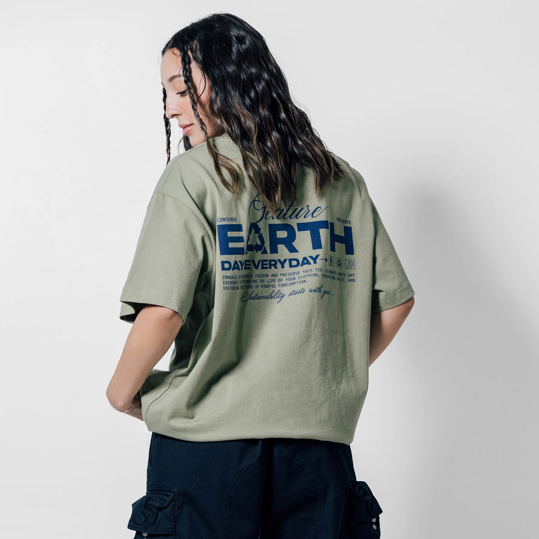 Sustained Earth Tee - Oil Green - Image 8