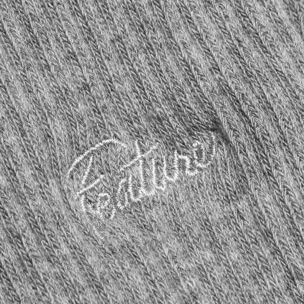 Tonal Script Crew Sock - Heather Grey - Image 2