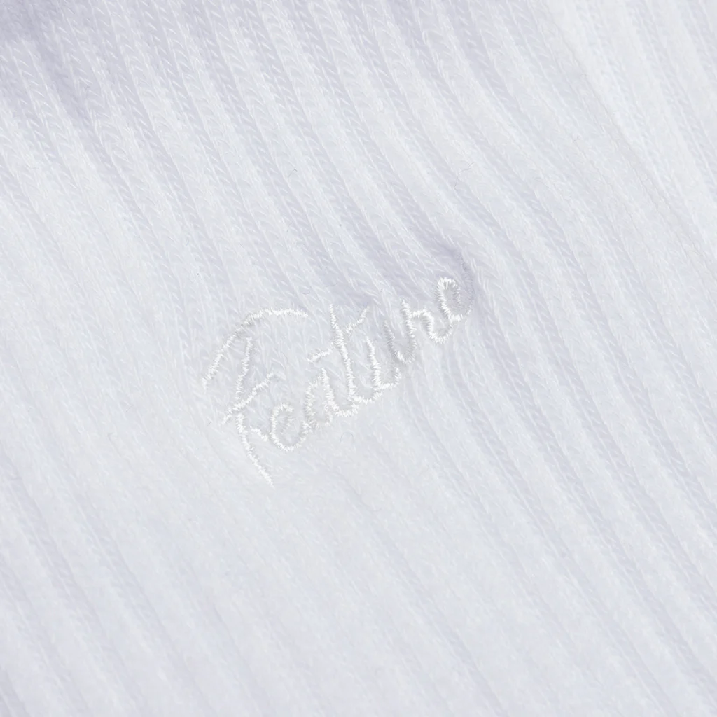 Tonal Script Crew Sock - White (3-Pack) - Image 4