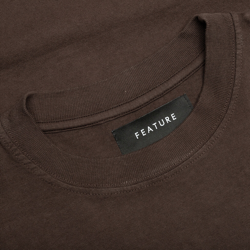 Feature x Wynn Logo Lock Up Tee - Bitter Chocolate - Image 3