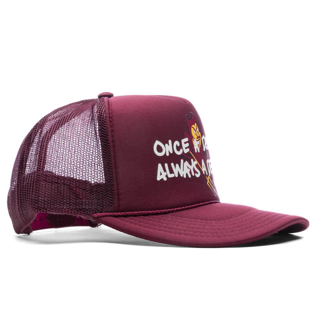 Feature x ASU Once a Devil Trucker Hat - Maroon - Image 3
