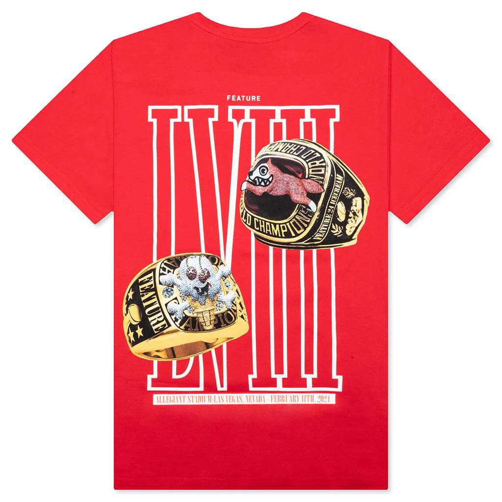 Feature x Icecream Rings Short Sleeve Tee - Tomato Red - Image 2