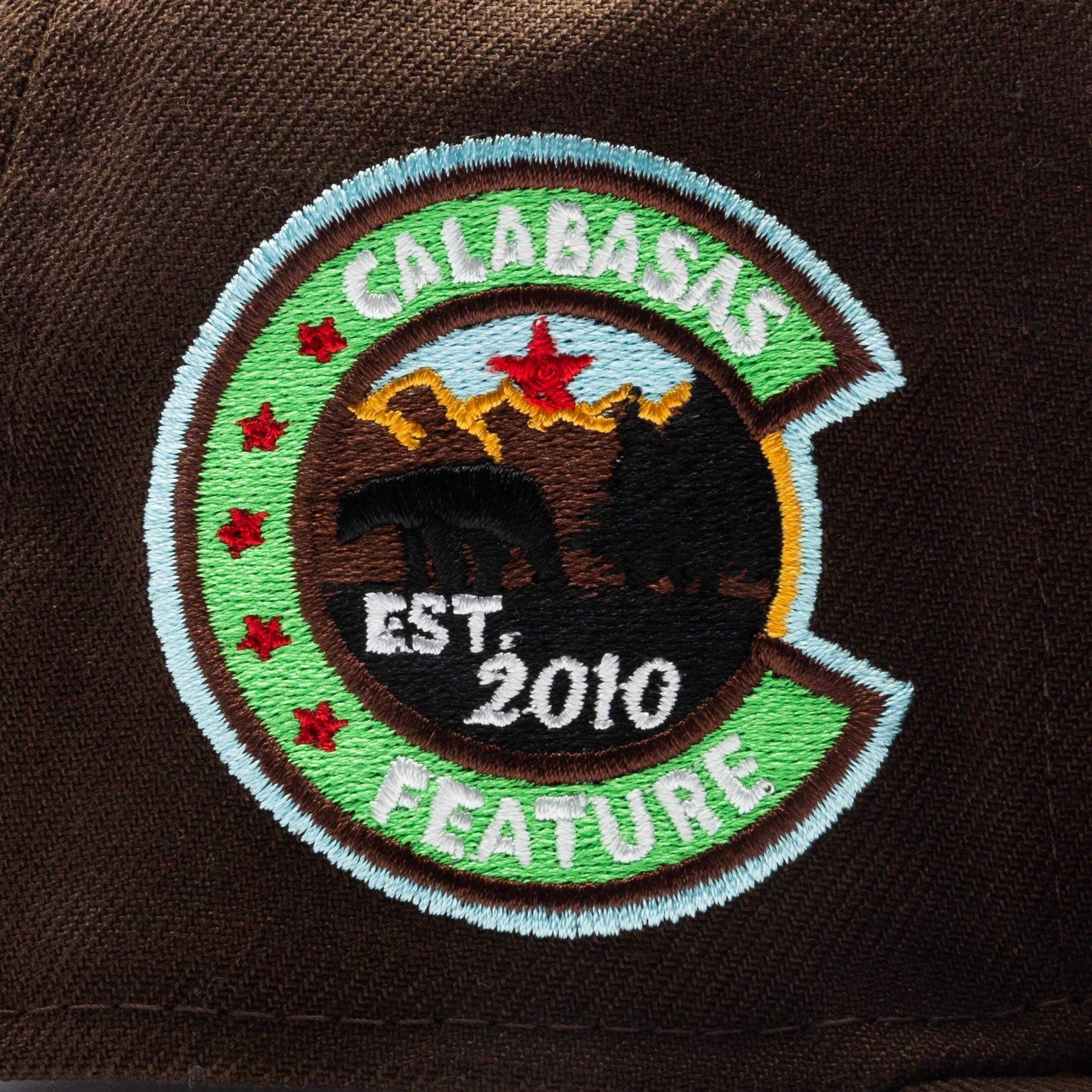 Feature x New Era Old English Calabasas Snapback - Brown/Sky - Image 3