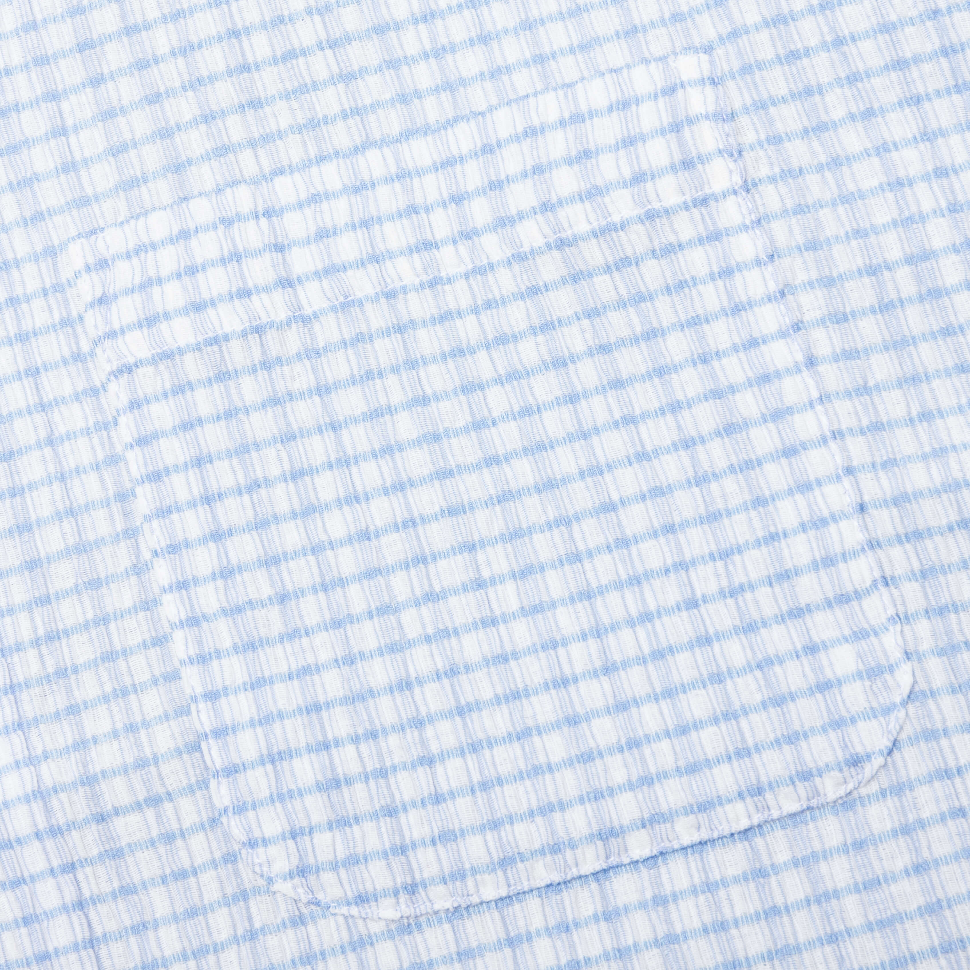 Flat Bottom Crinkled Shirt - Blue Check - Image 4