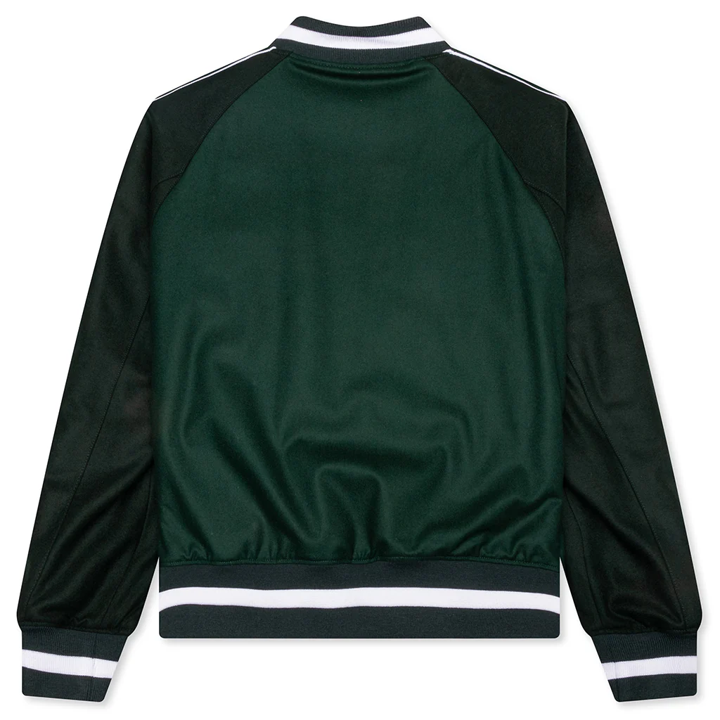 College Varsity Wool Jacket - Dark Green - Image 2