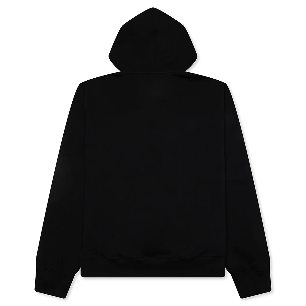 Fleece Hoodie With Unicorns Embroidery - Black - Image 2