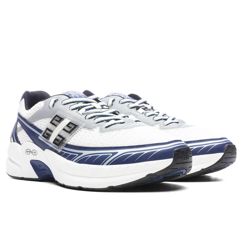 NFNTY-52 Synthetic Leather and Mesh Sneakers - Navy/ White - Image 2
