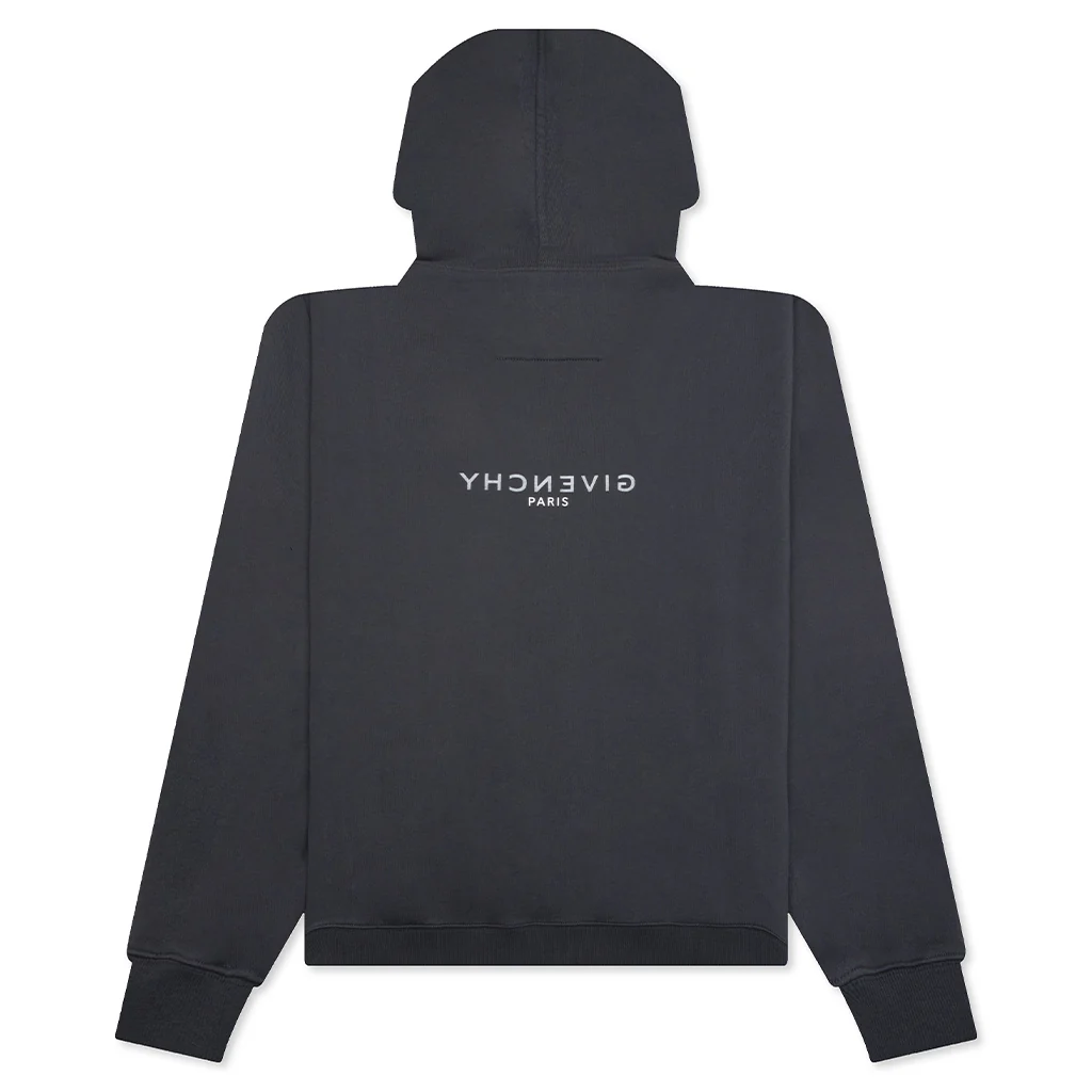 Printed Felpa Slim Fit Hoodie - Charcoal - Image 2