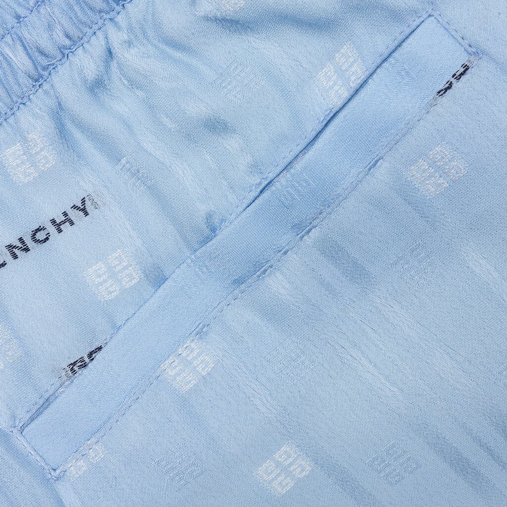 Skate Fit Shorts w/ Elastic Waist Band - Navy/Light Blue - Image 3
