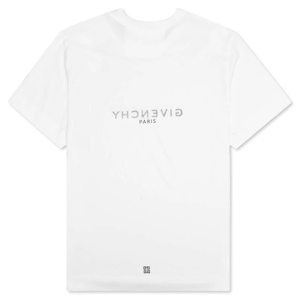 Slim Fit Reverse Print T-Shirt - White - Image 2