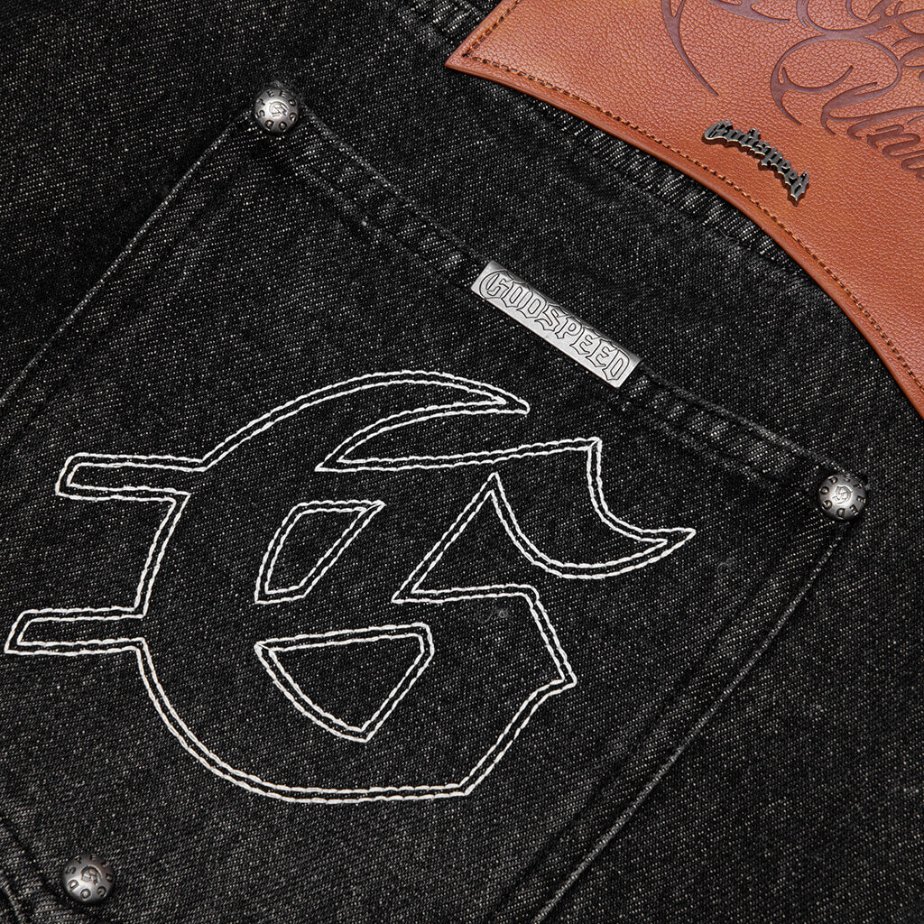 Femur Denim Shorts - Black - Image 5