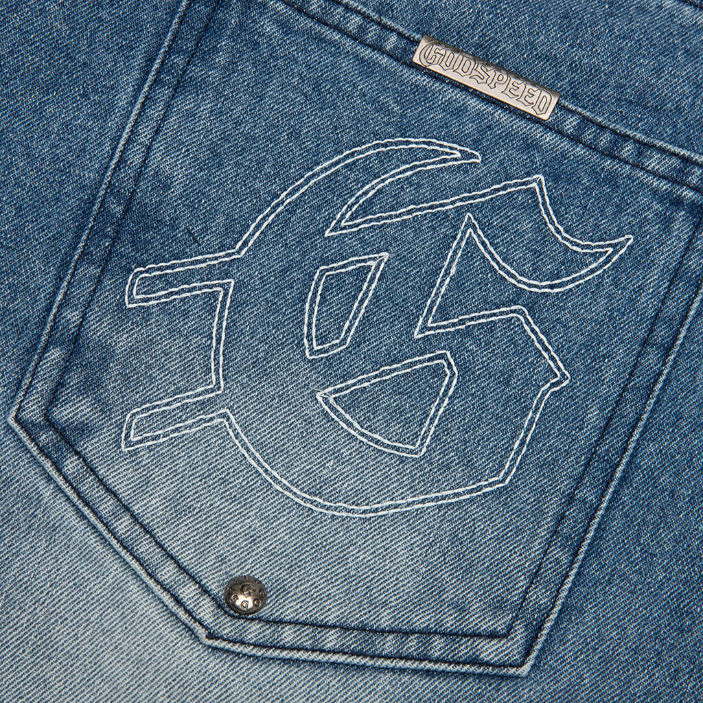 Femur Denim Shorts - Blue - Image 5