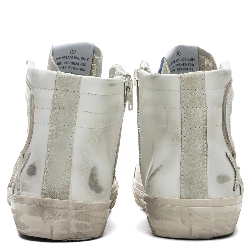 Slide Leather Sneakers - White/Ice - Image 4