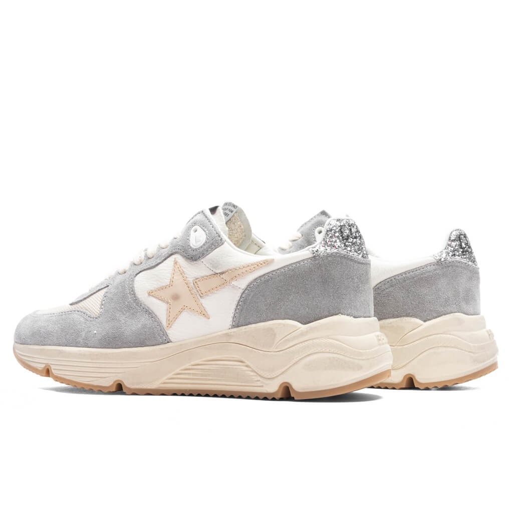 Women's Leather Star Running Sole - Silver/White/Cream - Image 3