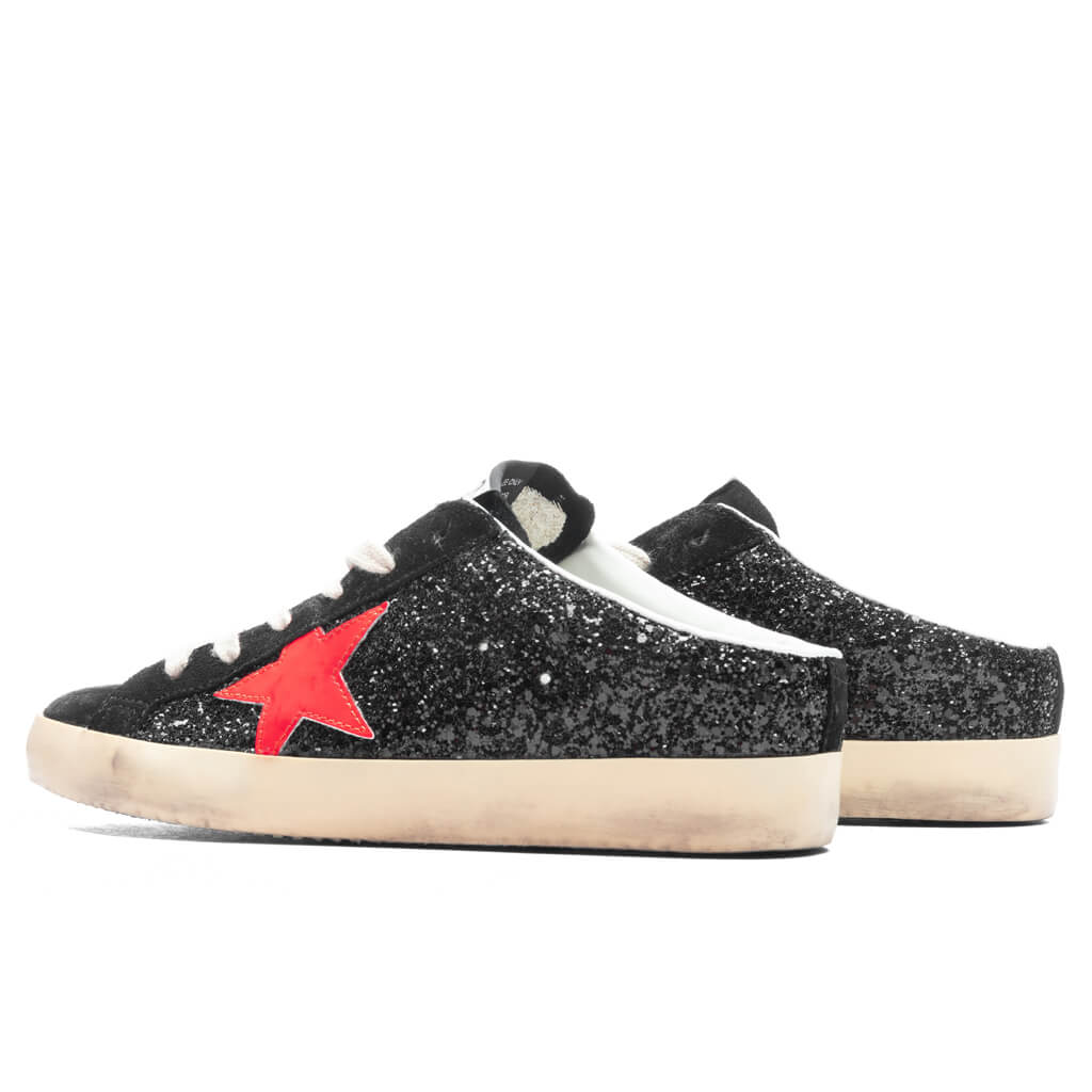Women's Sneakers Leather Sabot Super Star - Black/Coral Red - Image 3