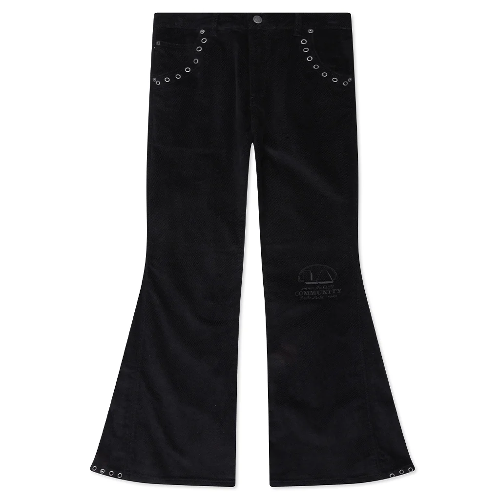 Brushed Bell Bottom Pant - Black