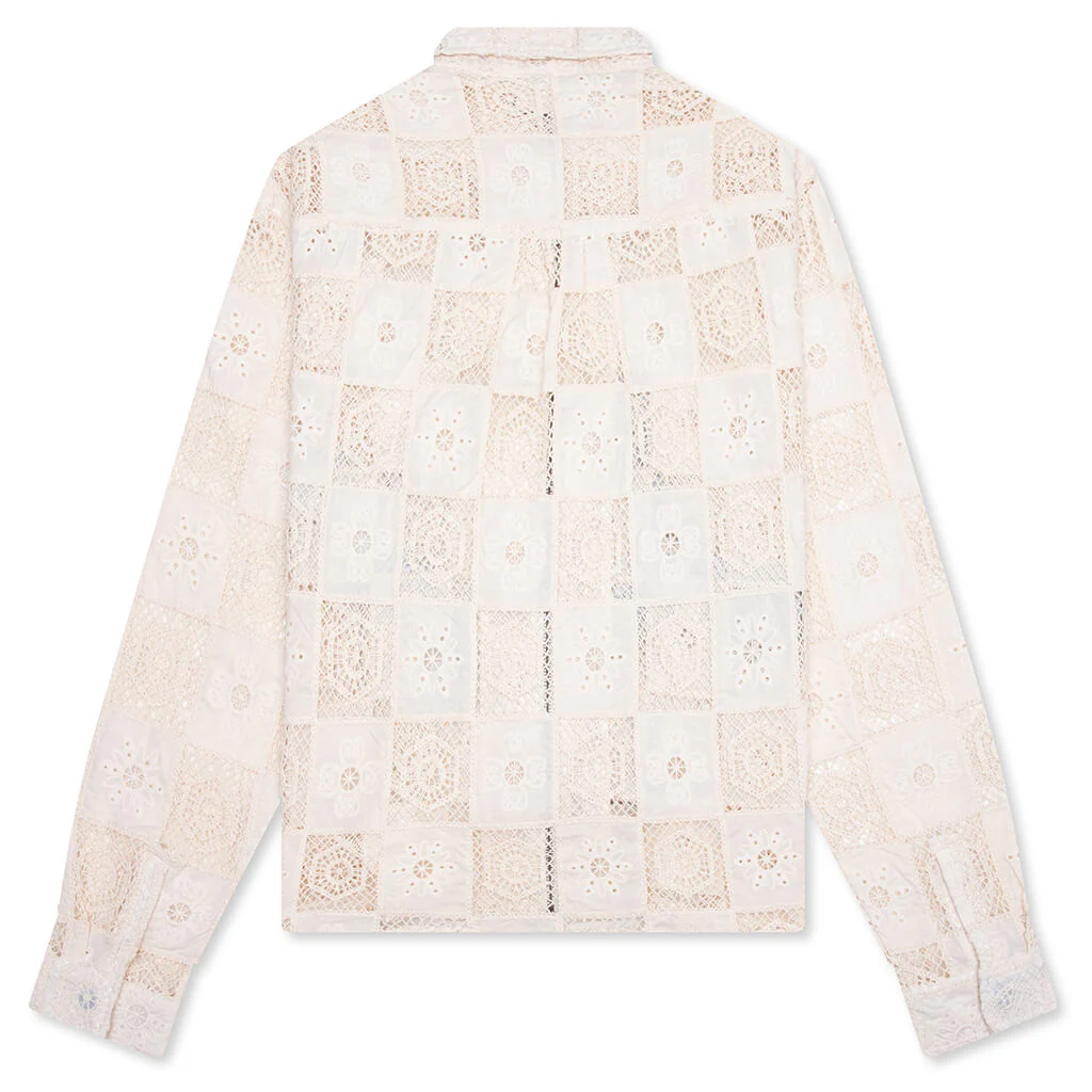 Crochet Full Zip Jacket - Bone - Image 2