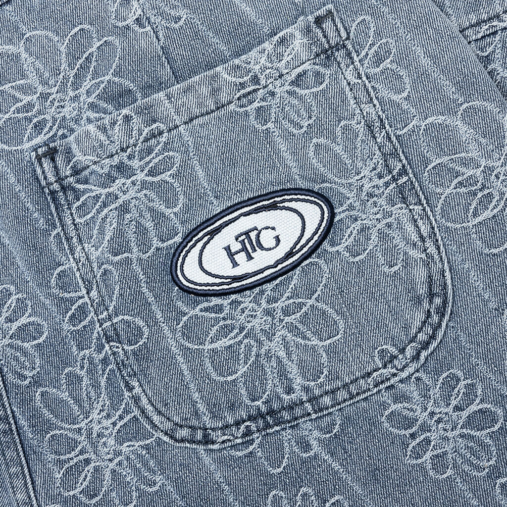 Flower Denim Pant - Light Indigo - Image 4