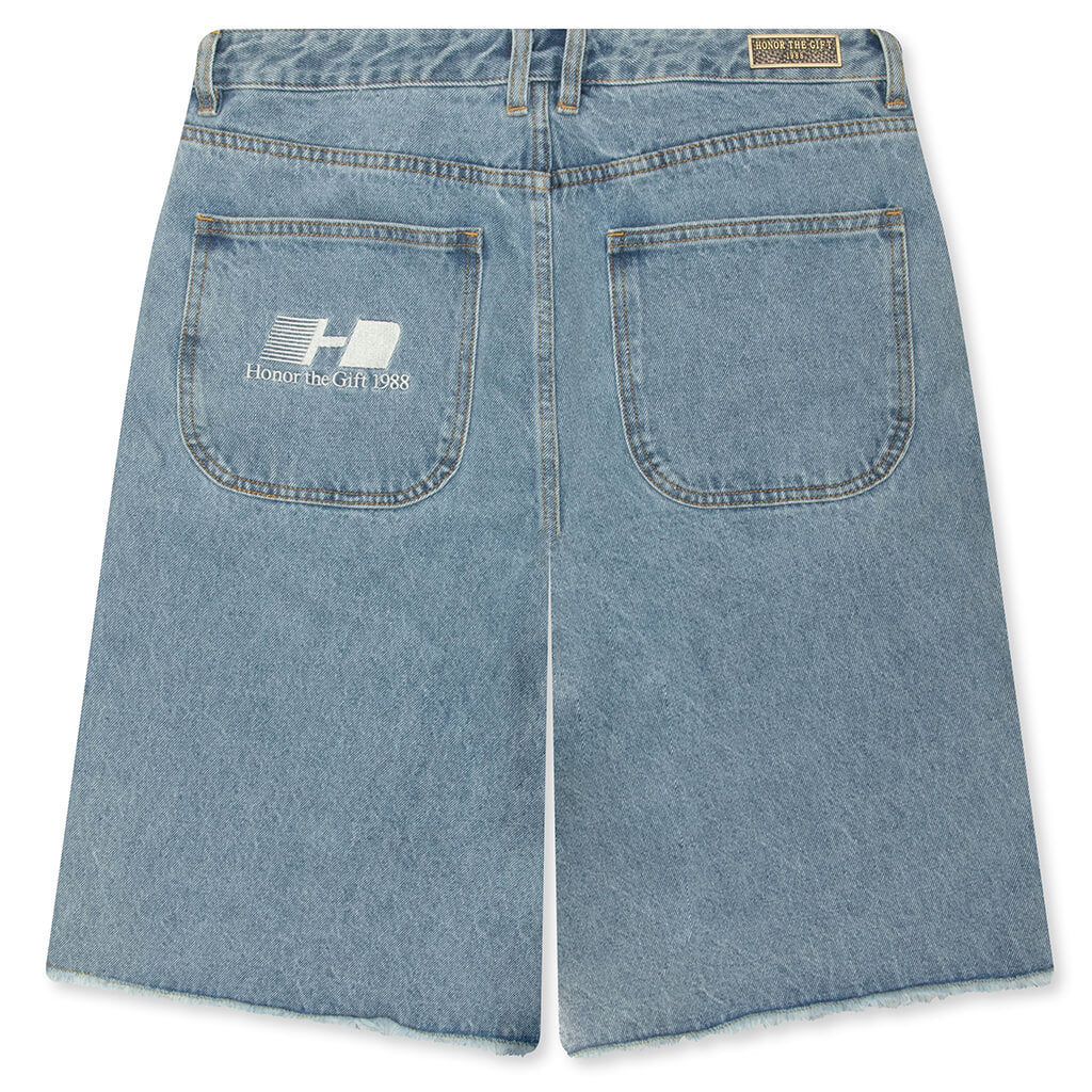 Frayed Edge 11" Denim Bermudas - Indigo - Image 2