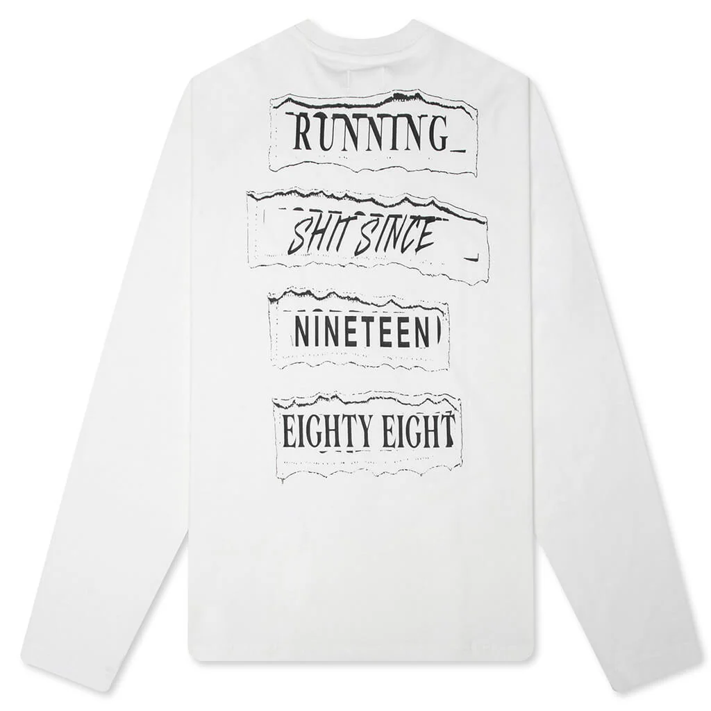 Running Shit L/S Tee - White - Image 2