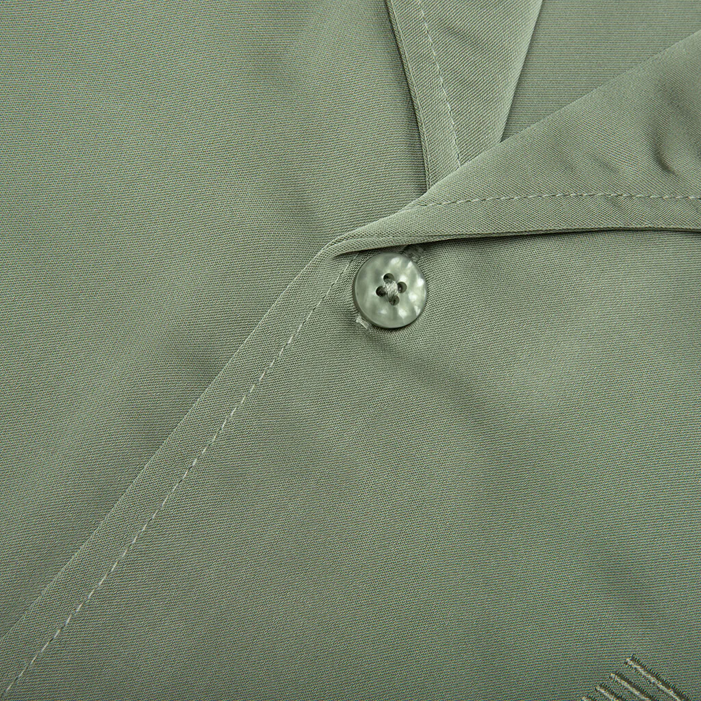 Satin Chest Logo Camp Collar - Sage - Image 3