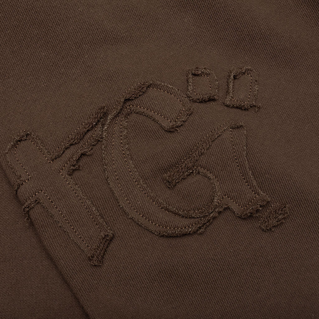 Script Embroidered Sweats - Brown - Image 4