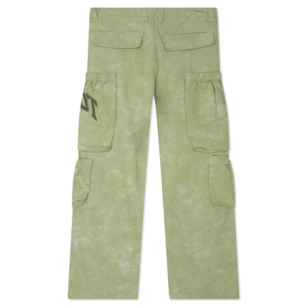 Twill Cargo Wide Leg Pant - Green - Image 2