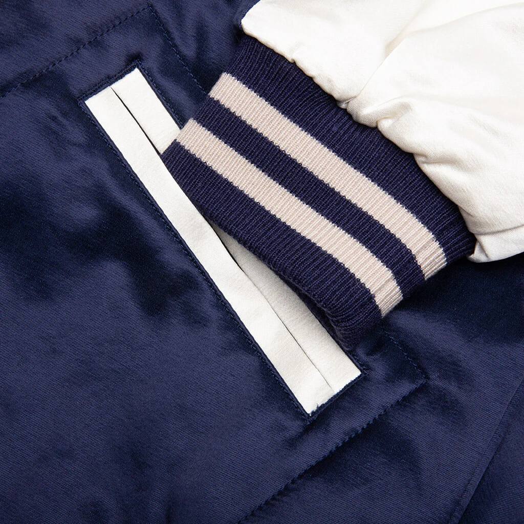 Satin Stadium Jacket - Navy - Image 5